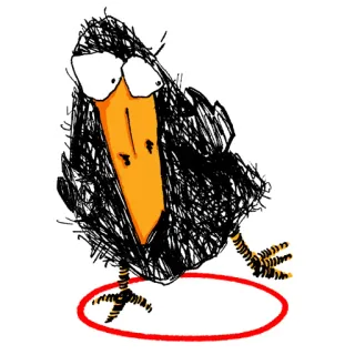 😱 Karych Kikoriki crow, bird, kikoriki, karych, doodle, scribble, cartoon, animal telegram sticker