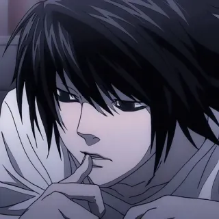 😒 L Lawliet Death Note anime, L, Death Note, detective, character, manga telegram sticker