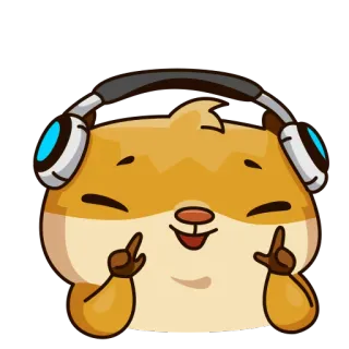 🎧 hamster, kopfhörer, tier, süß, aufkleber, rock on telegram sticker