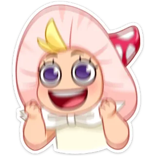 🤩 Мультфильм, Ребенок, Гриб, Милый, Счастливый, Наклейка telegram sticker