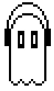 👻 fantasma, pixel, dibujos animados, mono whatsapp sticker