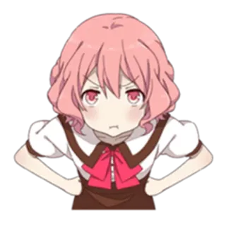 😠 animé, fille, cheveux roses, agacée, en colère, frustrée whatsapp sticker