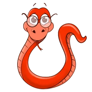 👀 serpent, dessin animé, lunettes, intello, animal, reptile whatsapp sticker
