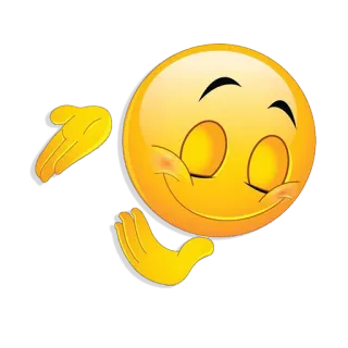 👐 Emoji, Feliz, Sorriso, Amarelo, Fofo telegram sticker