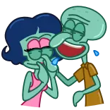 Squidward & Squilvia whatsapp stickers