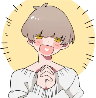 😍 phong cách anime, hào hứng, vui vẻ, nhân vật anime, fanart, lễ kỷ niệm telegram sticker