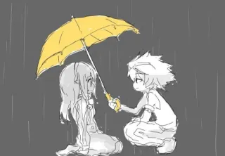 ✨ Anime, Regen, Paraplu, Schattig, Kawaii telegram sticker