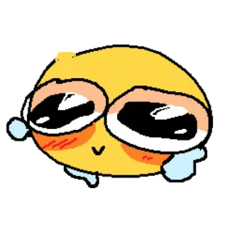 🥺 Emoji, Fofo, Kawaii, Corado, Amarelo telegram sticker