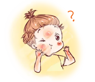 ❓ cartoon, cute, emoji, character, illustration telegram sticker