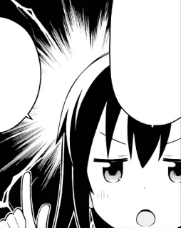 😠 anime, manga, cartoon, girl, pointing, expression whatsapp sticker