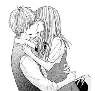 ❤ kiss, couple, manga, love, anime, romance telegram sticker