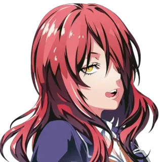 😊 animé, femme, dessin animé, cheveux roux whatsapp sticker