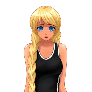 🥺 Anime, Dziewczyna, Blondynka, Zmartwiona, Kreskówka telegram sticker