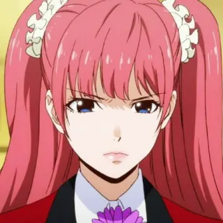 🌟 Mary Saotome Kakegurui Anime, Chica, Pelo rosa, Coletas, Personaje, Saotome, Mary whatsapp sticker