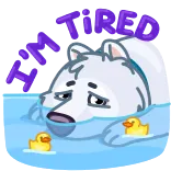 😓 I'M TIRED 곰, 피곤한, 졸린, 오리, 귀여운, 동물, 만화 whatsapp sticker