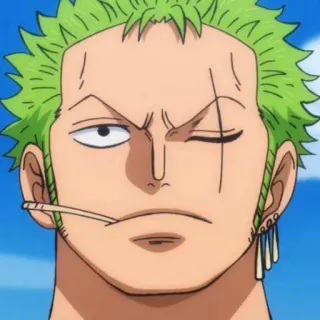 🧩 Zoro One Piece Anime, Spadaccino, Pirata, Roronoa, Capelli verdi telegram sticker