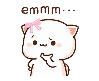 🤔 emmmm... gatto, carino, adesivo, adorabile, pensando, mhmm telegram sticker