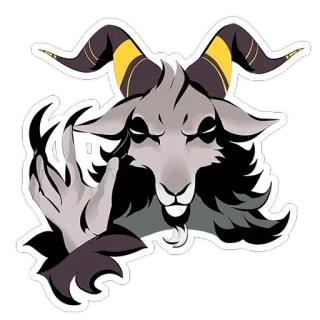 👋 capra, corna, gesto, mano, occulto telegram sticker