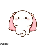 😍 chat, mignon, animal, coussin, kawaii, adorable, dessin animé whatsapp sticker