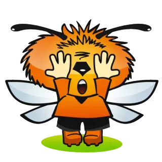 🙈 abeja, dibujo animado, mascota, personaje, insecto telegram sticker
