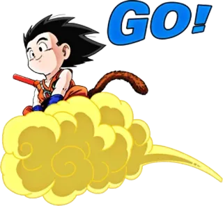 😉 Goku Dragon Ball GO! 动漫, 悟空, 龙珠, 云, 孩子 telegram sticker