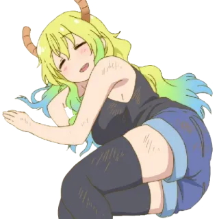 🤗 Lucoa Miss Kobayashi's Dragon Maid Anime, Draak, Personage, Kawaii whatsapp sticker