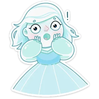 😮 призрак, испуганный, жуткий, мультфильм, удивленный, милый, девушка telegram sticker