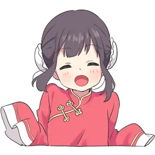 ☺️ Chica anime, Lindo, Dibujo animado, Ilustración, Feliz, Kawaii telegram sticker