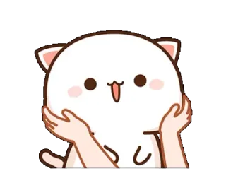 😗 imut, kawaii, kucing, persik, senang, stiker, kartun, hewan telegram sticker