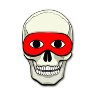 🎭 crâne, masque, squelette, masque rouge, yeux whatsapp sticker