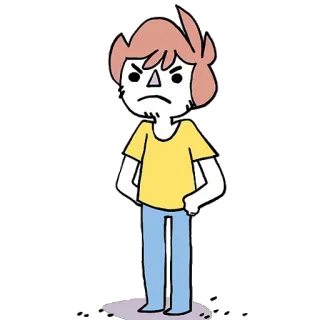 😾 만화, 캐릭터, 화난, 일러스트, 서 있는, 남자 telegram sticker