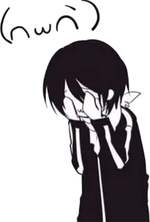 🙈 ( ˘ω˘ ) anime, khóc, buồn, kawaii, biểu tượng cảm xúc, biểu cảm telegram sticker