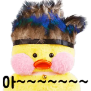 😲 아~~~~~~~~~ canard, peluche, mignon, animal, coréen, expression telegram sticker