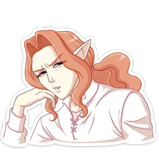 🤨 elf, fantasy, character, cartoon, anime telegram sticker