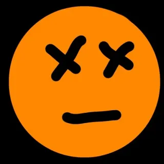 🧿 emoji, dead, sad, orange, face whatsapp sticker