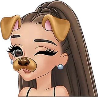 🐶 sticker, filtro de cachorro, mulher, desenho animado, avatar telegram sticker