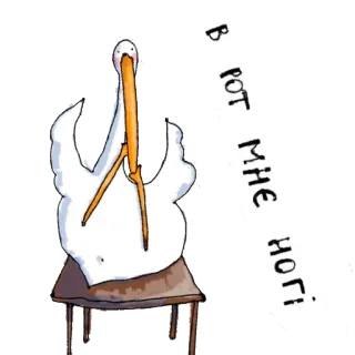 👟 В рот мне ноги 거위, 새, 동물, 테이블, 스티커 telegram sticker