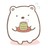 🍵 角落生物, 白熊, 熊, 可爱, 甜点, 食物, 动物 telegram sticker