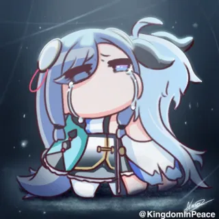 🧬 @KingdomInPeace piangere, triste, Chibi, Anime, Cartone animato, Illustrazione telegram sticker