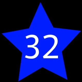 3⃣ 32 nomor, bintang, biru telegram sticker