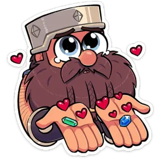 🥰 卡通, 心, 可爱, 角色, 钻石, 爱, 甜 telegram sticker