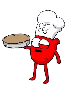 🍰 hati, koki, pai, kartun, makanan, masak whatsapp sticker