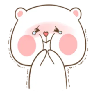 😢 orso, piangere, triste, carino, kawaii, emoji, adesivo telegram sticker