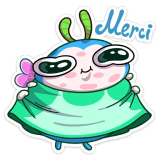 ☺️ Merci thank you, cute, cartoon, adorable, kawaii, gratitude telegram sticker