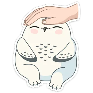 ☺️ coruja, fofo, animal, adesivo, pássaro, coruja-das-neves telegram sticker