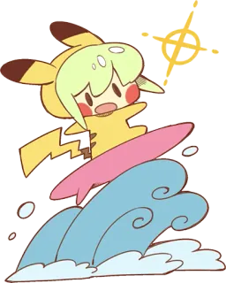 🌊 Pikachu pikachu, pokemon, surfing, anime, cartoon, character telegram sticker