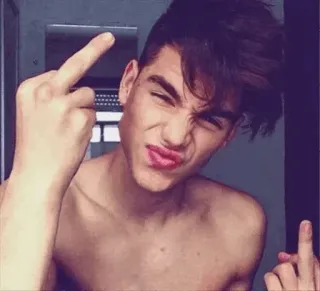 🖕 dedo corazón, ofensivo, adolescente, falta de respeto, grosero telegram sticker