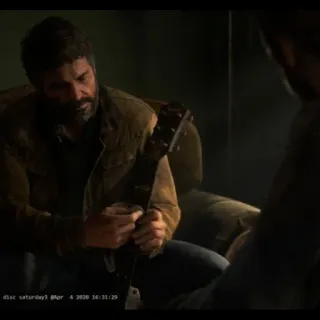 🎻 Joel Miller The Last of Us guitarra, joel, música, postapocalíptico, videojuego telegram sticker