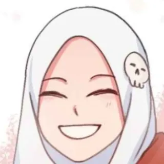 📎 만화, 여자, 히잡, 미소, 해골 telegram sticker