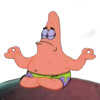 👌 Patrick Star Spongebob Squarepants 卡通, 冥想, 平静, 人物, 瑜伽 whatsapp sticker